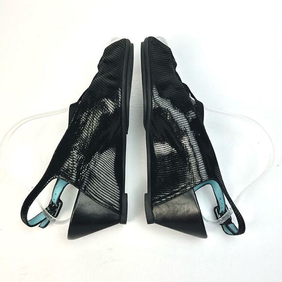 NWOB Thierry Rabotin Wedge Sandals Black Leather Slingback Italy 40 US 9,5 - Picture 7 of 15